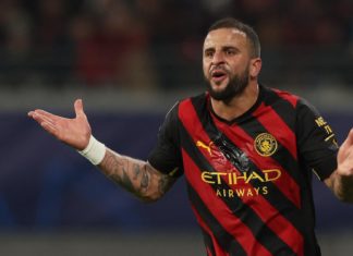 Manchester City and England defender Kyle Walker caught on CCTV leaving bar without paying